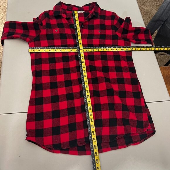 Woolrich Flannel Shirt Womens Small Red Black Plaid Button Up Buffalo Check Fall - Picture 2 of 10